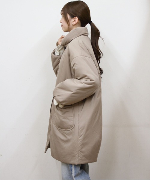 ORCIVAL（オーシバル）の「ORCIVAL/オーシバル　スタンドカラーロングブルゾン　STAND COLLAR LONG BLOUSON　OR-A0734 BTT（ダウンジャケット/コート・レディース・ベージュ/ブラック・1）」の14枚目の写真