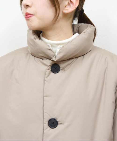 ORCIVAL（オーシバル）の「ORCIVAL/オーシバル　スタンドカラーロングブルゾン　STAND COLLAR LONG BLOUSON　OR-A0734 BTT（ダウンジャケット/コート・レディース・ベージュ/ブラック・1）」の6枚目の写真