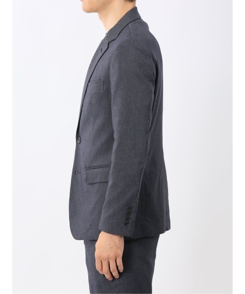 m.f.editorial（エムエフエディトリアル）の「【ストレッチ ウォッシャブル イージーケア】m.f.エディトリアル メンズ 2ボタンジャケット デニム調紺(セットアップ可能)（スーツジャケット・メンズ・ネイビー・LARGE/X-LARGE/MEDIUM）」の5枚目の写真