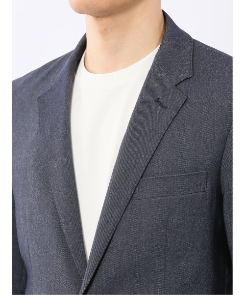 m.f.editorial（エムエフエディトリアル）の「【ストレッチ ウォッシャブル イージーケア】m.f.エディトリアル メンズ 2ボタンジャケット デニム調紺(セットアップ可能)（スーツジャケット・メンズ・ネイビー・LARGE/X-LARGE/MEDIUM）」の10枚目の写真