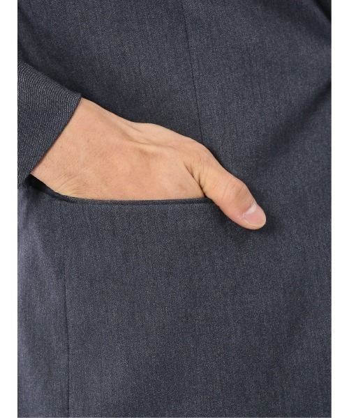 m.f.editorial（エムエフエディトリアル）の「【ストレッチ ウォッシャブル イージーケア】m.f.エディトリアル メンズ 2ボタンジャケット デニム調紺(セットアップ可能)（スーツジャケット・メンズ・ネイビー・LARGE/X-LARGE/MEDIUM）」の9枚目の写真