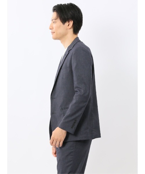 m.f.editorial（エムエフエディトリアル）の「【ストレッチ ウォッシャブル イージーケア】m.f.エディトリアル メンズ 2ボタンジャケット デニム調紺(セットアップ可能)（スーツジャケット・メンズ・ネイビー・LARGE/X-LARGE/MEDIUM）」の7枚目の写真