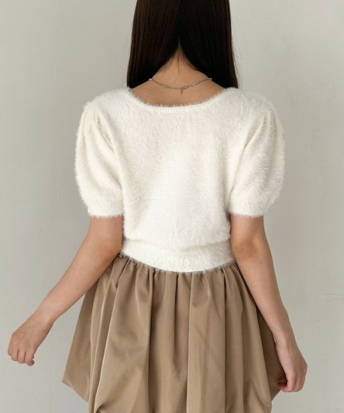 archives（アルシーヴ）の「ミニフェザーパフスリーブニットカーディガン（カーディガン/ボレロ・レディース・オリーブ/グレー/ブラウン/アイボリー・MEDIUM）」の7枚目の写真