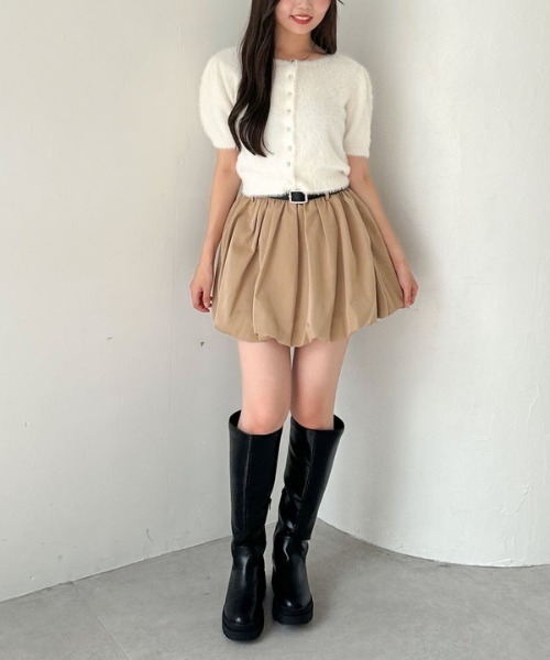 archives（アルシーヴ）の「ミニフェザーパフスリーブニットカーディガン（カーディガン/ボレロ・レディース・オリーブ/グレー/ブラウン/アイボリー・MEDIUM）」の8枚目の写真