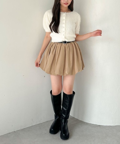 archives（アルシーヴ）の「ミニフェザーパフスリーブニットカーディガン（カーディガン/ボレロ・レディース・オリーブ/グレー/ブラウン/アイボリー・MEDIUM）」の9枚目の写真