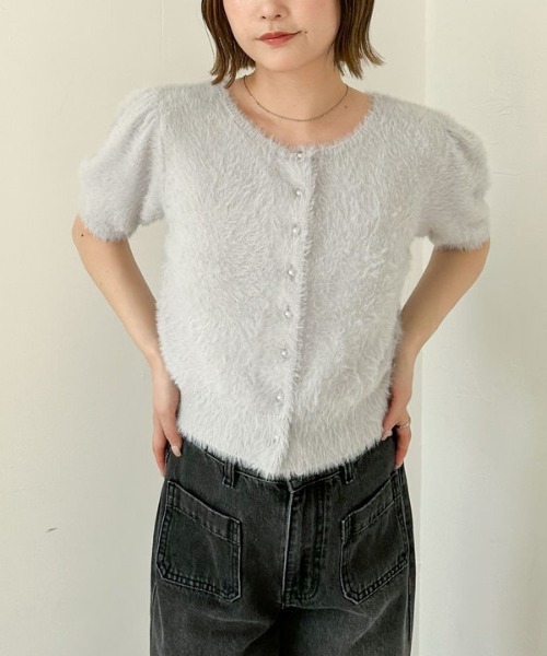 archives（アルシーヴ）の「ミニフェザーパフスリーブニットカーディガン（カーディガン/ボレロ・レディース・オリーブ/グレー/ブラウン/アイボリー・MEDIUM）」の12枚目の写真