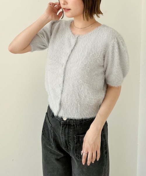 archives（アルシーヴ）の「ミニフェザーパフスリーブニットカーディガン（カーディガン/ボレロ・レディース・オリーブ/グレー/ブラウン/アイボリー・MEDIUM）」の13枚目の写真