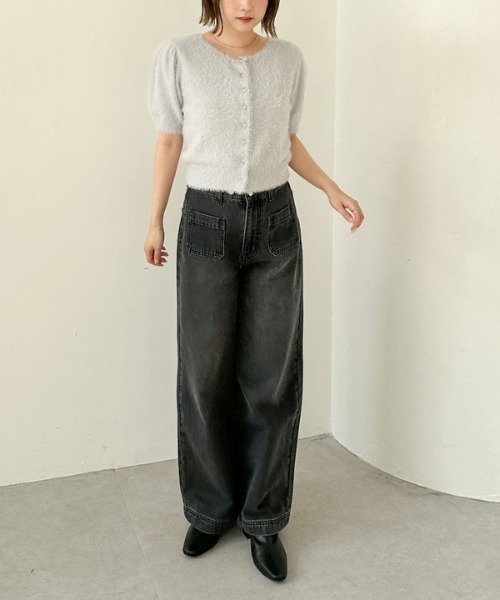 archives（アルシーヴ）の「ミニフェザーパフスリーブニットカーディガン（カーディガン/ボレロ・レディース・オリーブ/グレー/ブラウン/アイボリー・MEDIUM）」の17枚目の写真