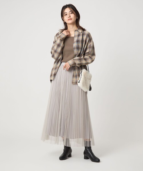 green label relaxing（グリーンレーベルリラクシング）の「デコルテ フライス ロングスリーブ プルオーバー（Tシャツ/カットソー・レディース・ブラック/モカ/オフホワイト/ダークブラウン・FREE）」の11枚目の写真