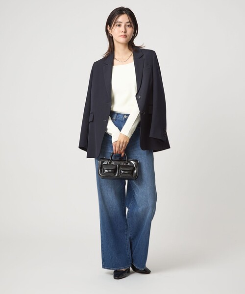 green label relaxing（グリーンレーベルリラクシング）の「デコルテ フライス ロングスリーブ プルオーバー（Tシャツ/カットソー・レディース・ブラック/モカ/オフホワイト/ダークブラウン・FREE）」の15枚目の写真