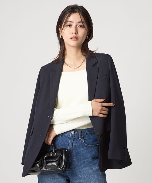 green label relaxing（グリーンレーベルリラクシング）の「デコルテ フライス ロングスリーブ プルオーバー（Tシャツ/カットソー・レディース・ブラック/モカ/オフホワイト/ダークブラウン・FREE）」の16枚目の写真