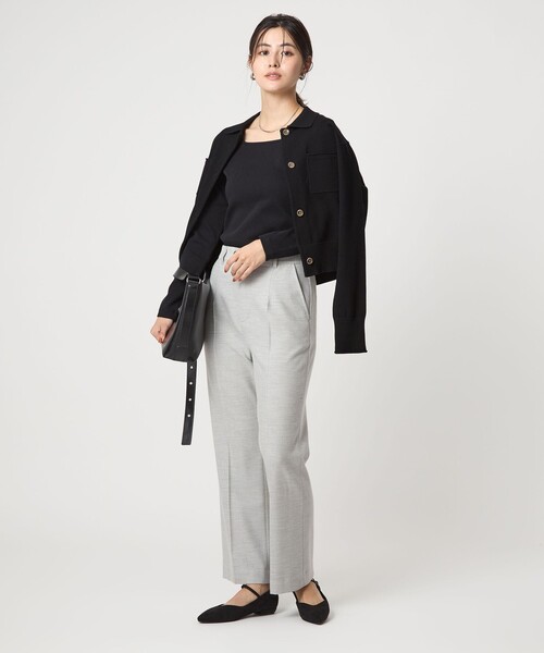 green label relaxing（グリーンレーベルリラクシング）の「デコルテ フライス ロングスリーブ プルオーバー（Tシャツ/カットソー・レディース・ブラック/モカ/オフホワイト/ダークブラウン・FREE）」の18枚目の写真