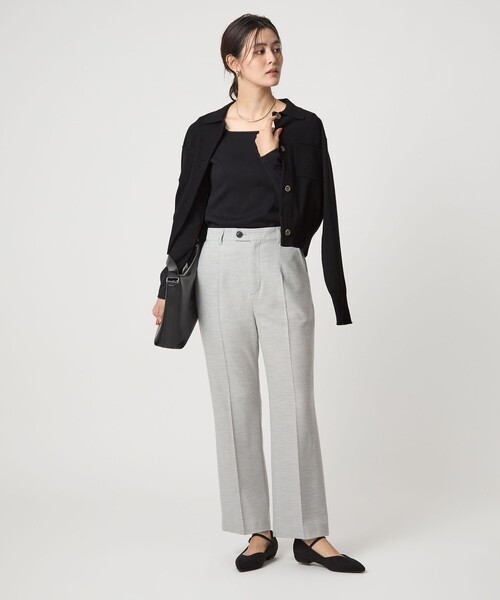 green label relaxing（グリーンレーベルリラクシング）の「デコルテ フライス ロングスリーブ プルオーバー（Tシャツ/カットソー・レディース・ブラック/モカ/オフホワイト/ダークブラウン・FREE）」の19枚目の写真