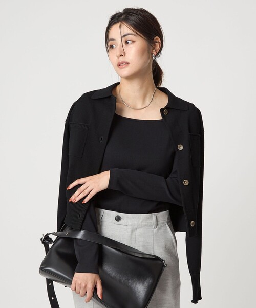 green label relaxing（グリーンレーベルリラクシング）の「デコルテ フライス ロングスリーブ プルオーバー（Tシャツ/カットソー・レディース・ブラック/モカ/オフホワイト/ダークブラウン・FREE）」の20枚目の写真