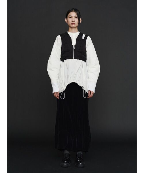 UN3D.（アンスリード）の「VELVET HEM GATHER PT 【セットアップ着用可能】 / ベルベットヘムギャザーパンツ（その他パンツ・レディース・キャメル/ブラック・36/38）」の10枚目の写真