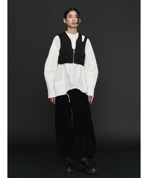 UN3D.（アンスリード）の「VELVET HEM GATHER PT 【セットアップ着用可能】 / ベルベットヘムギャザーパンツ（その他パンツ・レディース・キャメル/ブラック・36/38）」の13枚目の写真