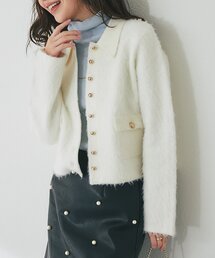 La boutique BonBon | 【ON・OFF兼用】襟付き接結ニットジャケットカーディガン(その他アウター)