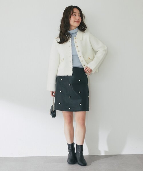 セール】【今すぐお届け！・ON・OFF兼用】襟付き接結ニットジャケット