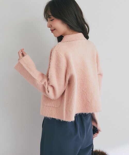 La boutique BonBon(ラブティックボンボン)の「【今すぐお届け!・ON・OFF兼用】襟付き接結ニットジャケットカーディガン(その他アウター・レディース・ネイビー/オフホワイト/ピンク・FREE)」の11枚目の写真