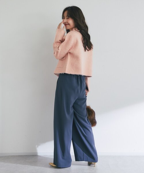 La boutique BonBon(ラブティックボンボン)の「【今すぐお届け!・ON・OFF兼用】襟付き接結ニットジャケットカーディガン(その他アウター・レディース・ネイビー/オフホワイト/ピンク・FREE)」の14枚目の写真