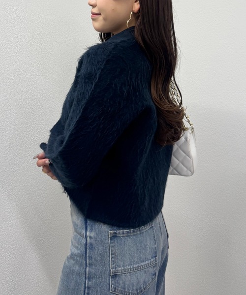 La boutique BonBon(ラブティックボンボン)の「【今すぐお届け!・ON・OFF兼用】襟付き接結ニットジャケットカーディガン(その他アウター・レディース・ネイビー/オフホワイト/ピンク・FREE)」の8枚目の写真