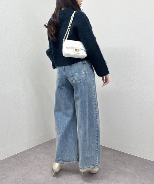 La boutique BonBon(ラブティックボンボン)の「【今すぐお届け!・ON・OFF兼用】襟付き接結ニットジャケットカーディガン(その他アウター・レディース・ネイビー/オフホワイト/ピンク・FREE)」の7枚目の写真