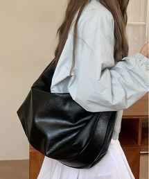 gossip！ロサンゼルス | ソフトレザーシンプルショルダーバッグ  トラベルバッグ 大容量 《通勤・通学に！》(ボストンバッグ)