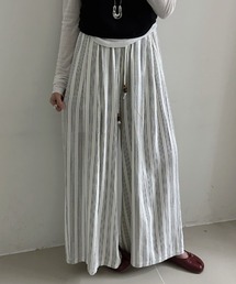 レディースのその他パンツ（ホワイト/白色系・ストライプ柄