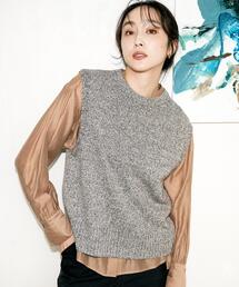 UNTITLED | ◆【重ね着レイヤードに】杢調ニットベスト(ベスト)