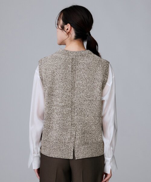 UNTITLED（アンタイトル）の「◆【重ね着レイヤードに】杢調ニットベスト（ベスト・レディース・ダークブラウン系3/ブラック系3/グレー系3・00/02/04/44/48）」の9枚目の写真