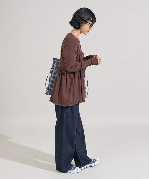 FREAK'S STORE(フリークスストア)の「【セットアイテム】アーミーリブ 2WAYビスチェセット ロンT(Tシャツ/カットソー・レディース・ブルー/オフホワイト/チャコールグレー/ブラウン・フリ-)」の13枚目の写真