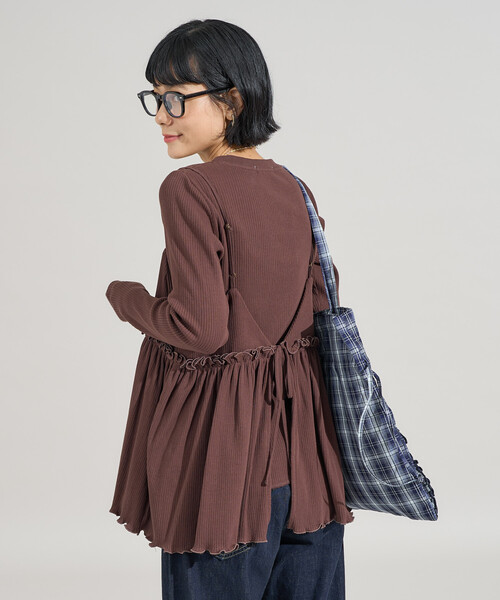 FREAK'S STORE(フリークスストア)の「【セットアイテム】アーミーリブ 2WAYビスチェセット ロンT(Tシャツ/カットソー・レディース・ブルー/オフホワイト/チャコールグレー/ブラウン・フリ-)」の18枚目の写真