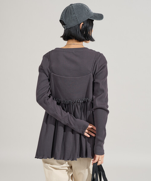 セール】【セットアイテム】アーミーリブ 2WAYビスチェセット ロンT（T