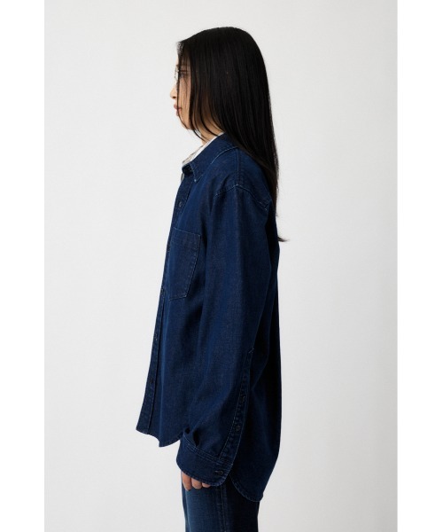 MOUSSY(マウジー)の「DENIM シャツ(シャツ/ブラウス・レディース・ブルー/ライトブルー・FREE)」の9枚目の写真
