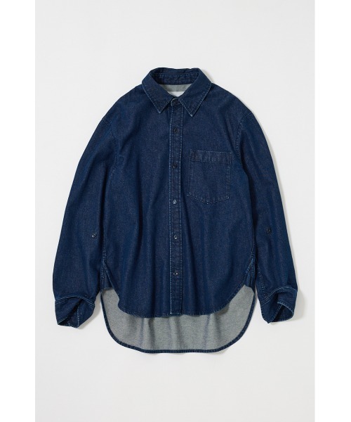 MOUSSY(マウジー)の「DENIM シャツ(シャツ/ブラウス・レディース・ブルー/ライトブルー・FREE)」の6枚目の写真