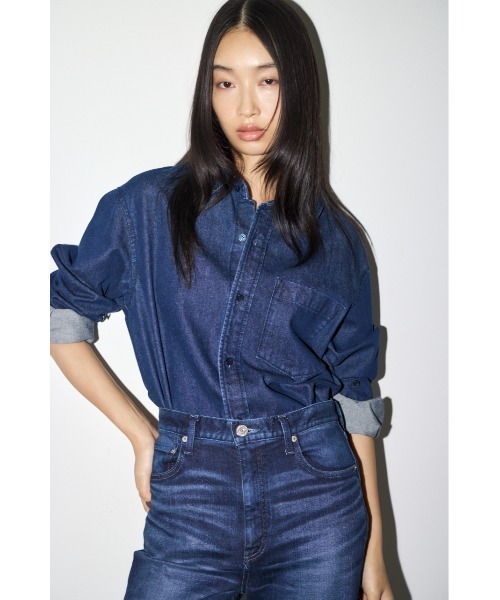 MOUSSY(マウジー)の「DENIM シャツ(シャツ/ブラウス・レディース・ブルー/ライトブルー・FREE)」の8枚目の写真