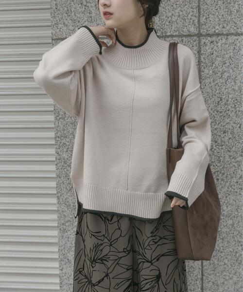 セール】『洗濯可/静電気防止』ハイショクハイネックニット（ニット