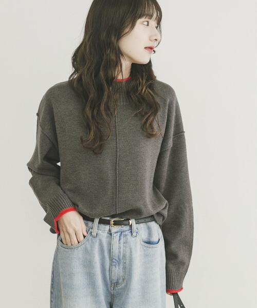 ITEMS URBANRESEARCH（アイテムズ アーバンリサーチ）の「『洗濯可/静電気防止』ハイショクハイネックニット（ニット/セーター・レディース・オフホワイト/グレー/ブルー系その他/モカ/ライトグレー/ネイビー・FREE）」の22枚目の写真