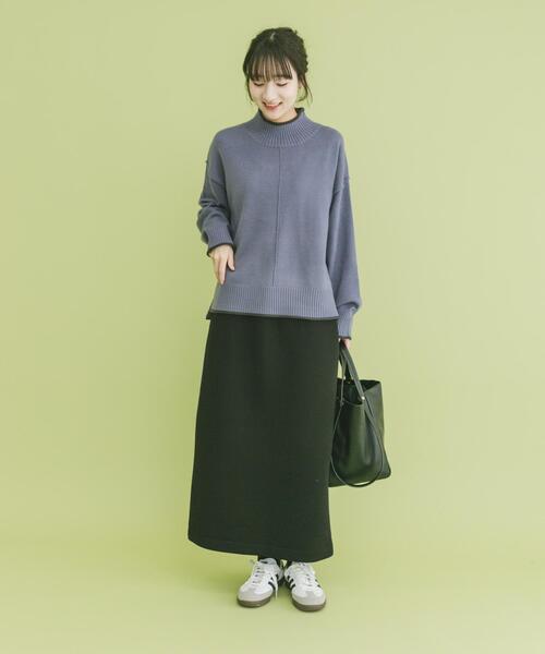 洗濯可/毛玉防止』ハイショクハイネックニット（ニット/セーター