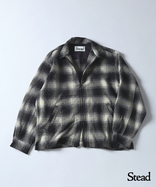 Stead / T/C ネップ オンブレー ジップ アップ シャツ（シャツ