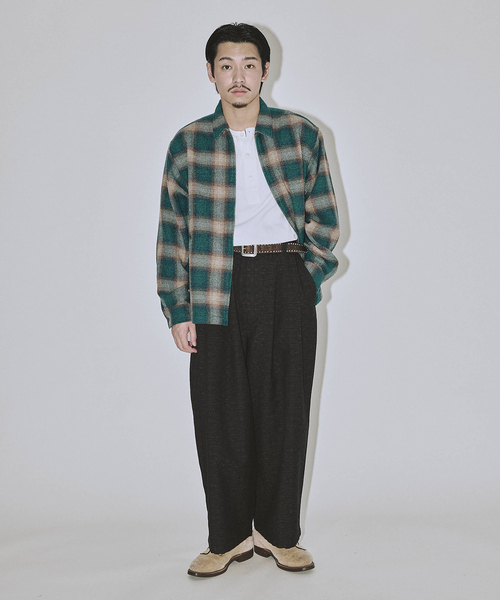 JOURNAL STANDARD J.S HOMESTEAD(ジャーナルスタンダードホームステッド)の「Stead / T/C ネップ オンブレー ジップ アップ シャツ(シャツ/ブラウス・メンズ・コバルトブルー/ブルー系その他/アーミー/ブラック系その他・LARGE/MEDIUM)」の5枚目の写真