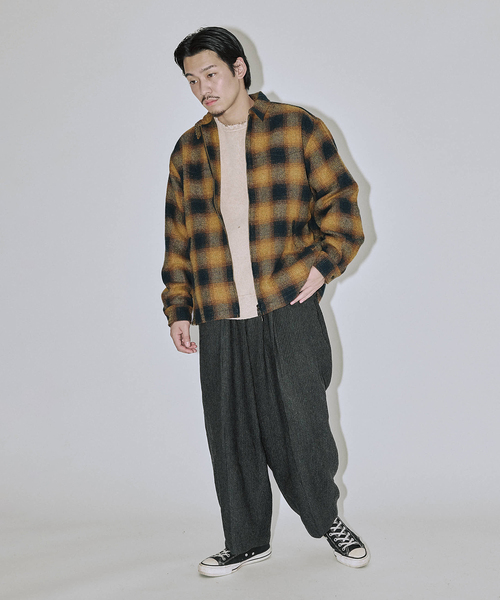 限定特価！定価約7万JOURNAL STANDARD STEAD セール】Stead / T/C ネップ オンブレー ジップ アップ シャツ（シャツ