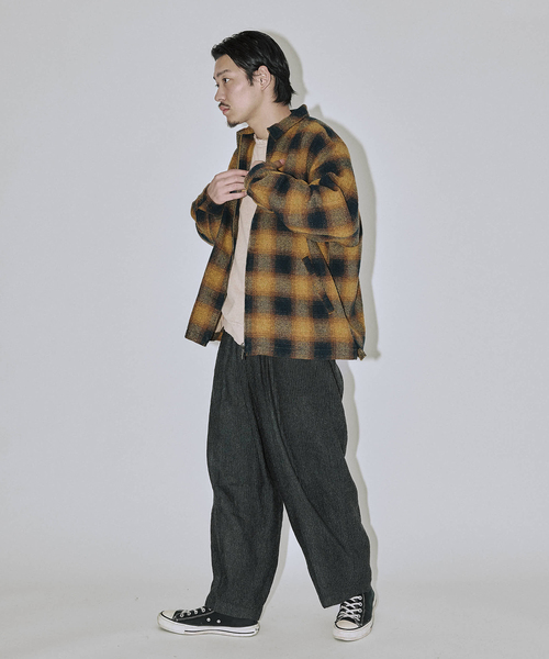 Stead / T/C ネップ オンブレー ジップ アップ シャツ（シャツ