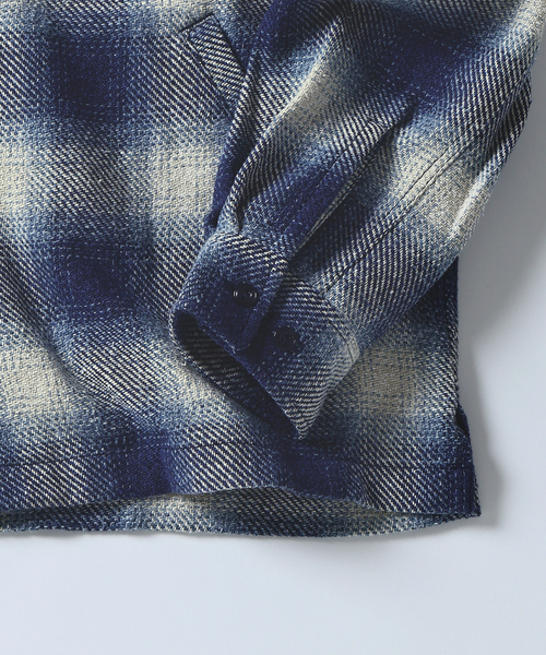 セール】Stead / T/C ネップ オンブレー ジップ アップ シャツ（シャツ