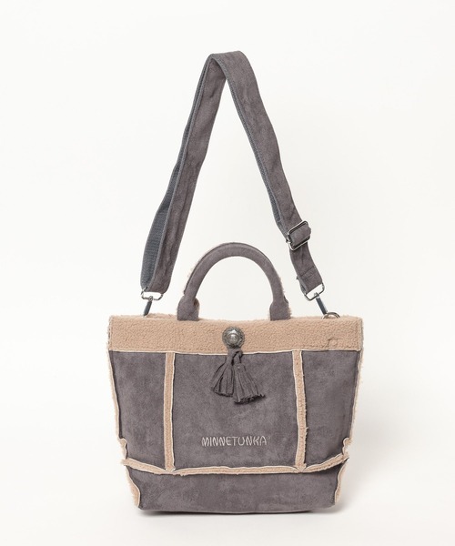 Minnetonka（ミネトンカ）の「【MINNETONKA(ミネトンカ)】別注ショルダートート（ショルダーバッグ・レディース・チャコール/キャメル・FREE）」の17枚目の写真