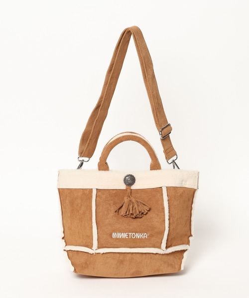 Minnetonka（ミネトンカ）の「【MINNETONKA(ミネトンカ)】別注ショルダートート（ショルダーバッグ・レディース・チャコール/キャメル・FREE）」の16枚目の写真