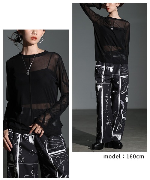 Sawa a la mode（サワアラモード）の「コード刺繍シアートップス（Tシャツ/カットソー・レディース・ブラック/オフホワイト・FREE）」の11枚目の写真