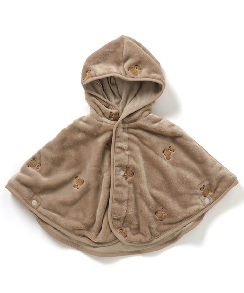 apres les cours(アプレレクール)の「ボア刺繍マント(その他ベビーウェア・キッズ・ブラウン/ライトグレー/アイボリー・80/90)」の1枚目の写真