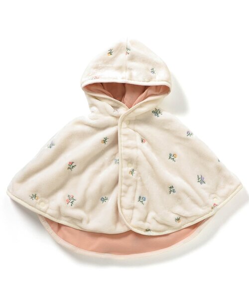 apres les cours(アプレレクール)の「ボア刺繍マント(その他ベビーウェア・キッズ・ブラウン/ライトグレー/アイボリー・80/90)」の2枚目の写真