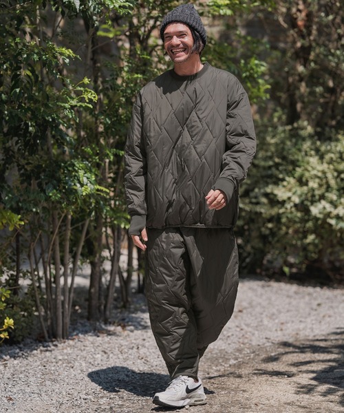 CAMBIO(カンビオ)の「mlt5429-Nylon Mini Ripstop Wave Quilting Pullover キルティングプルオーバー(A55925cmb)(Tシャツ/カットソー・メンズ・ブラック/オリーブ・S/M/L)」の5枚目の写真